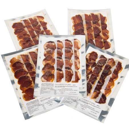 CAÑA DE LOMO BELLOTA 100% IBÉRICA CORTADA A CUCHILLO 5X80 GRS.